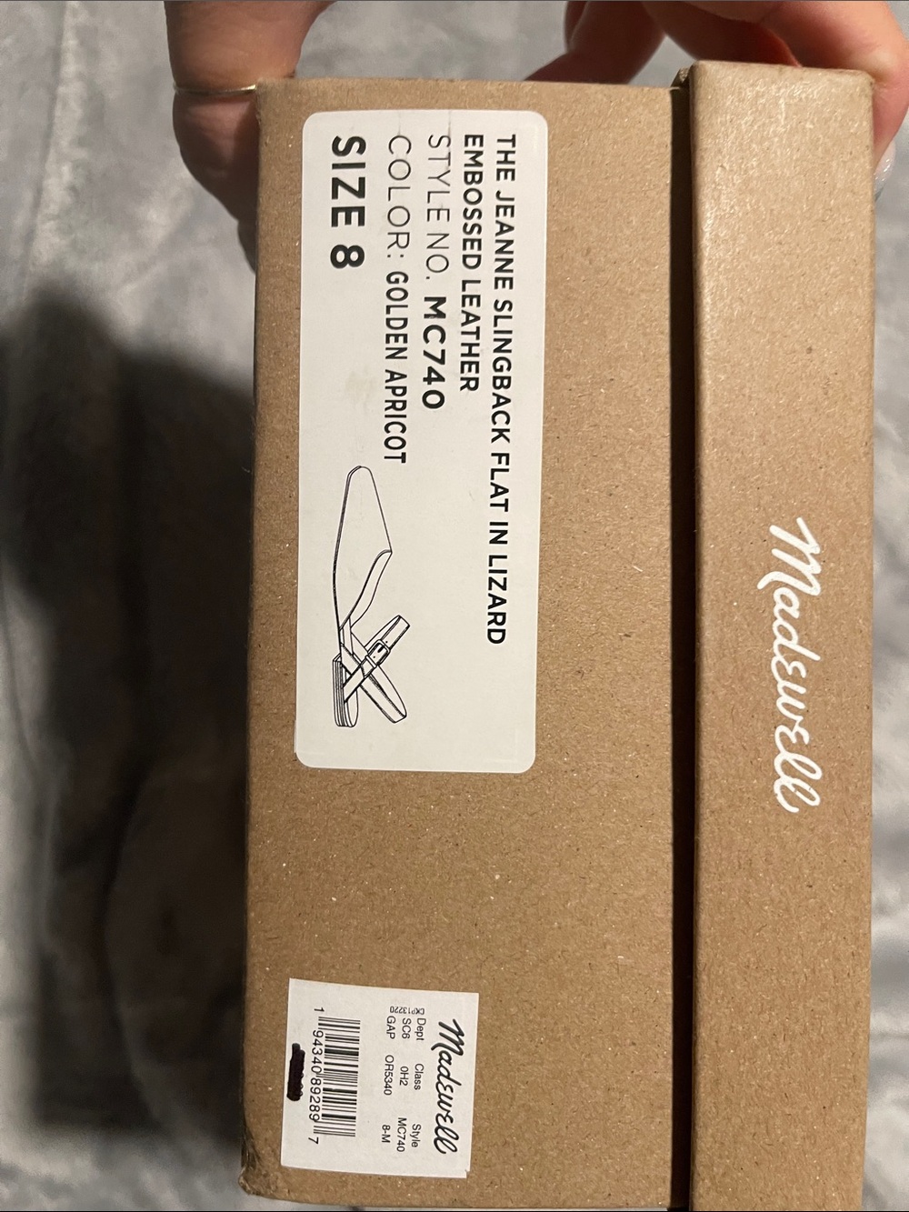 Madewell Tan Croc-Embossed Slingback Flats - Picture 3 of 9